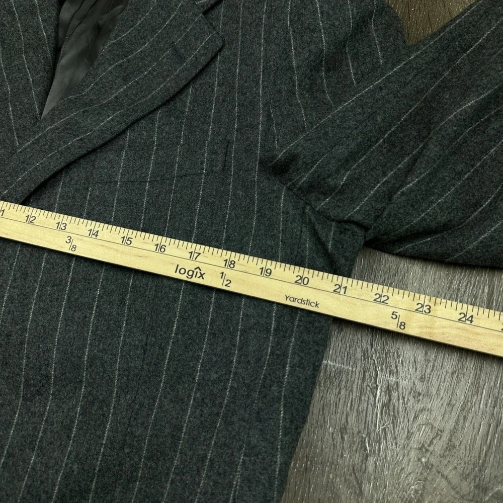 Polo Ralph Lauren Pinstripe 3 Piece Suit Wool Cashmere Made in Italy 42S 36x29